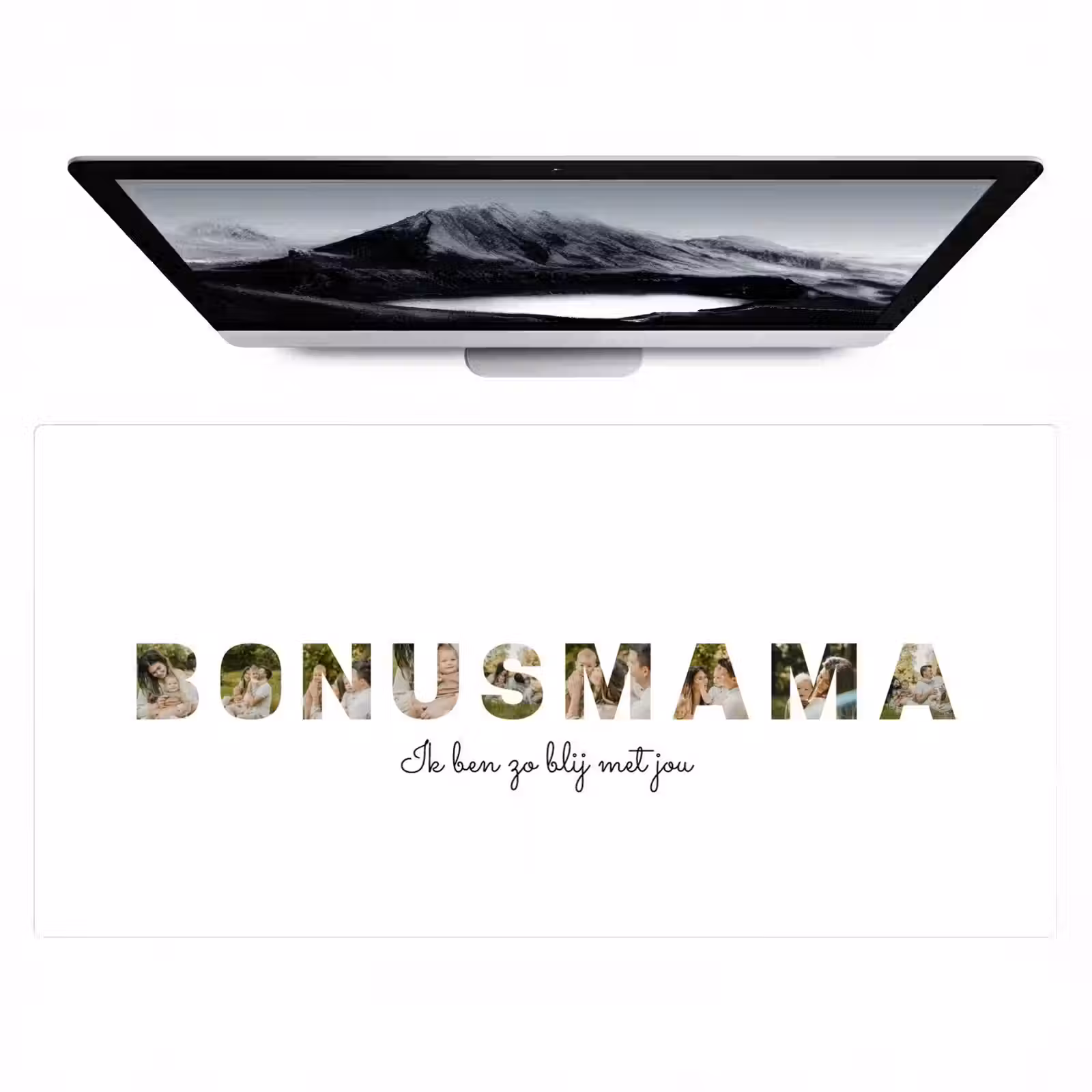 Gepersonaliseerde bureau onderlegger - Bonusmama - Lettercollage — 1