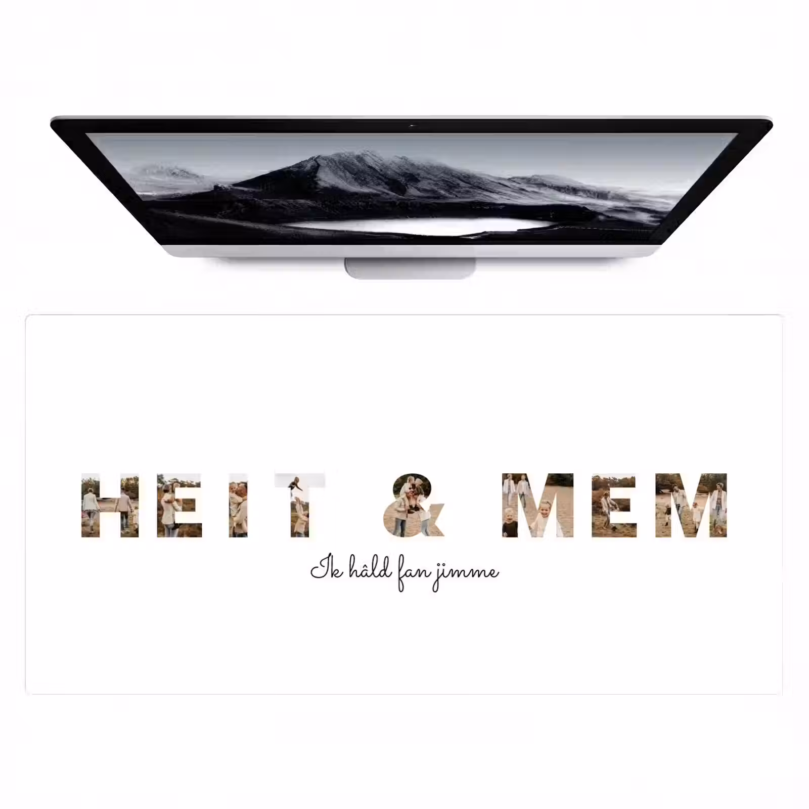 Gepersonaliseerde bureau onderlegger - Heit & Mem - Lettercollage — 1