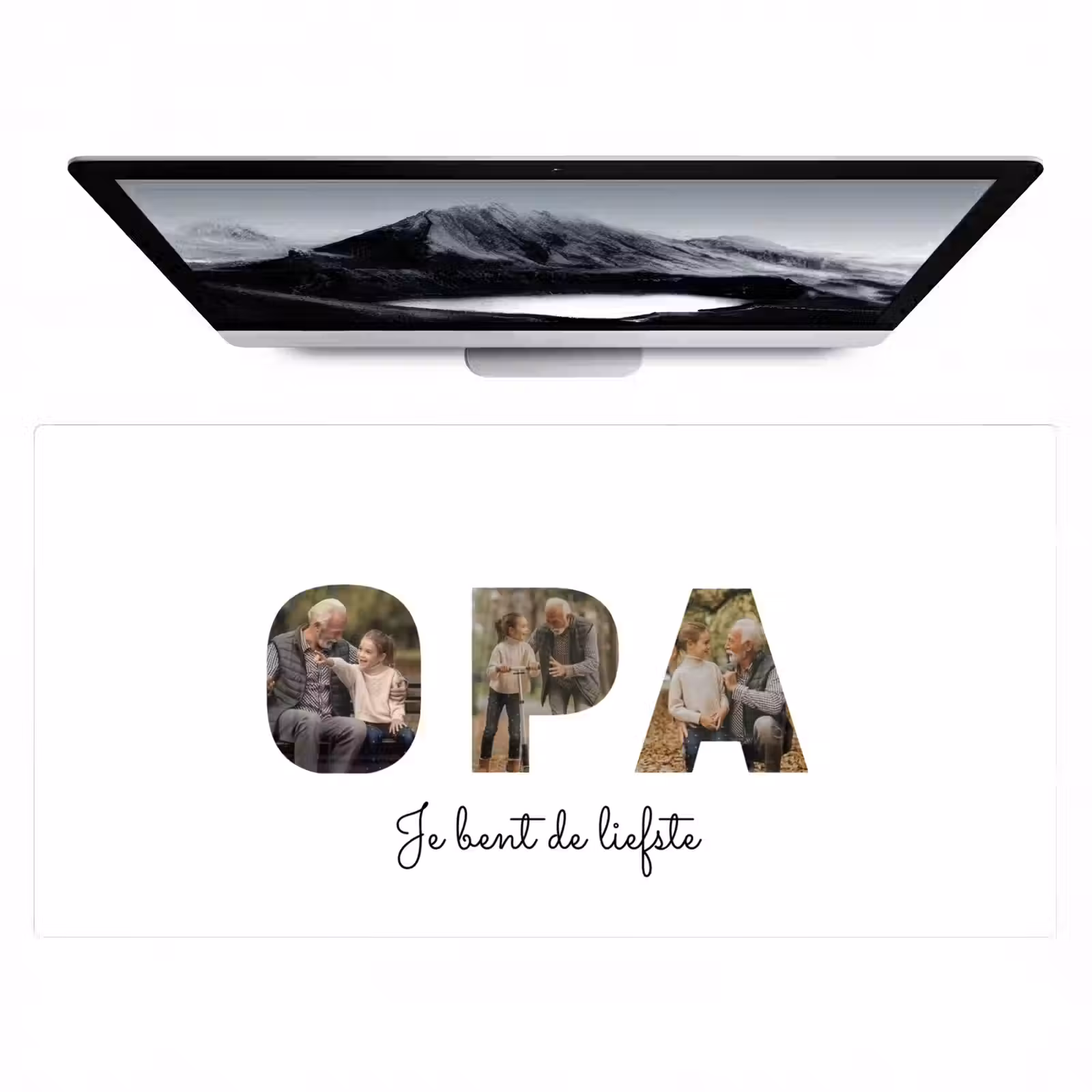 Gepersonaliseerde bureau onderlegger - Opa - Lettercollage — 1