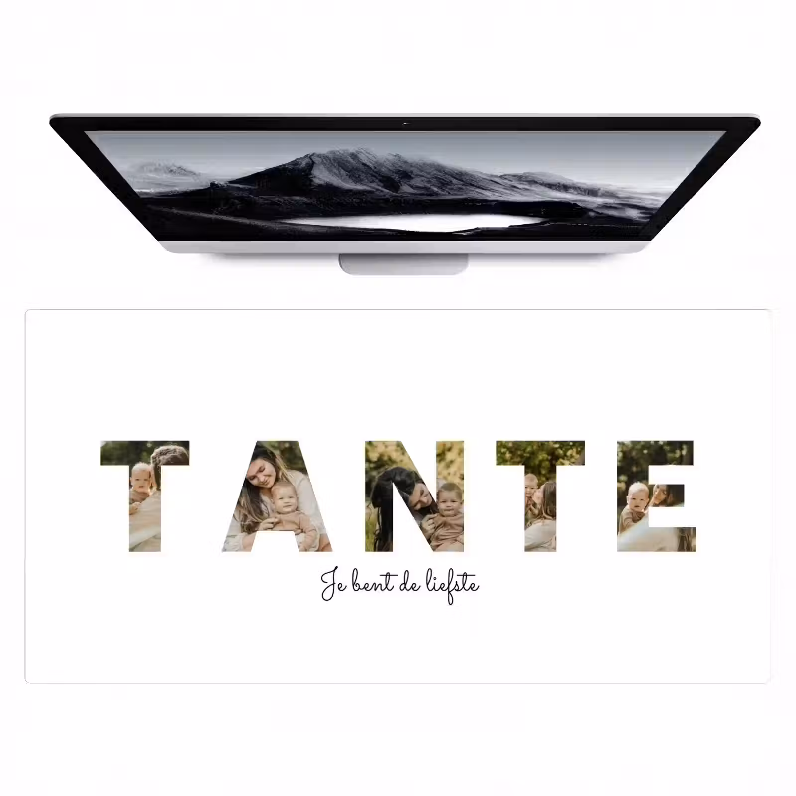 Gepersonaliseerde bureau onderlegger - Tante - Lettercollage — 1