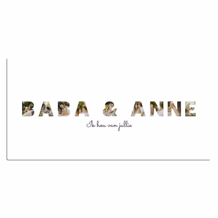 Gepersonaliseerde bureau onderlegger - Baba & Anne - Lettercollage — 2
