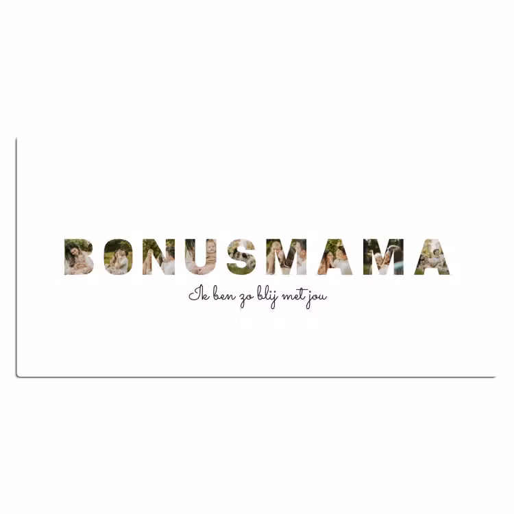 Gepersonaliseerde bureau onderlegger - Bonusmama - Lettercollage — 2
