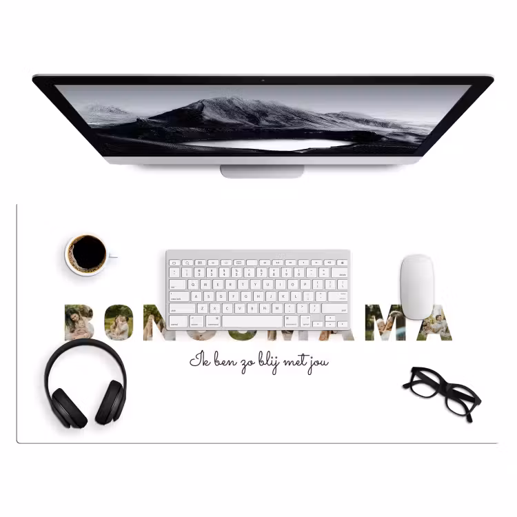 Gepersonaliseerde bureau onderlegger - Bonusmama - Lettercollage — 4