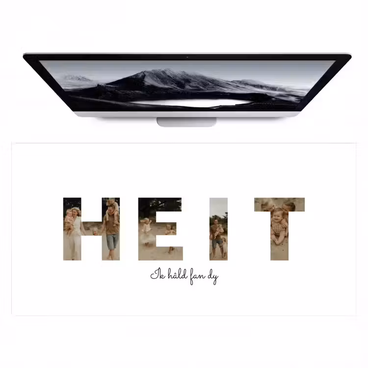 Gepersonaliseerde bureau onderlegger - Heit - Lettercollage — 1