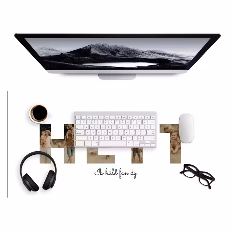 Gepersonaliseerde bureau onderlegger - Heit - Lettercollage — 4