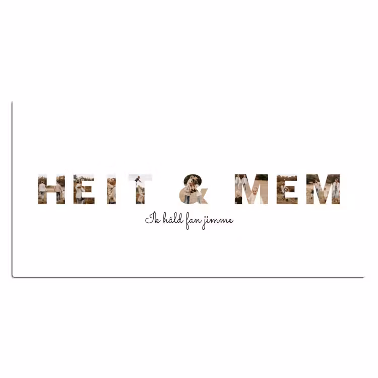 Gepersonaliseerde bureau onderlegger - Heit & Mem - Lettercollage — 2