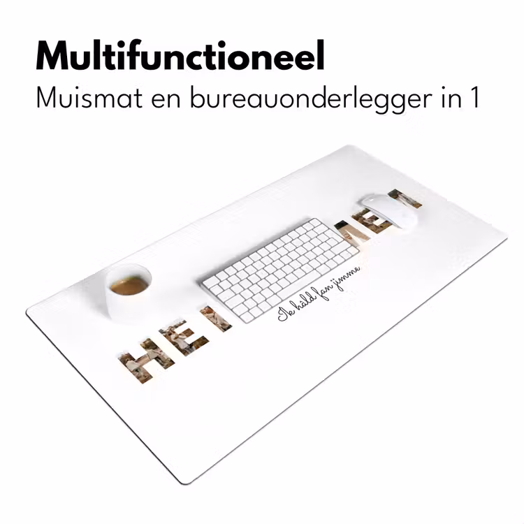 Gepersonaliseerde bureau onderlegger - Heit & Mem - Lettercollage — 7