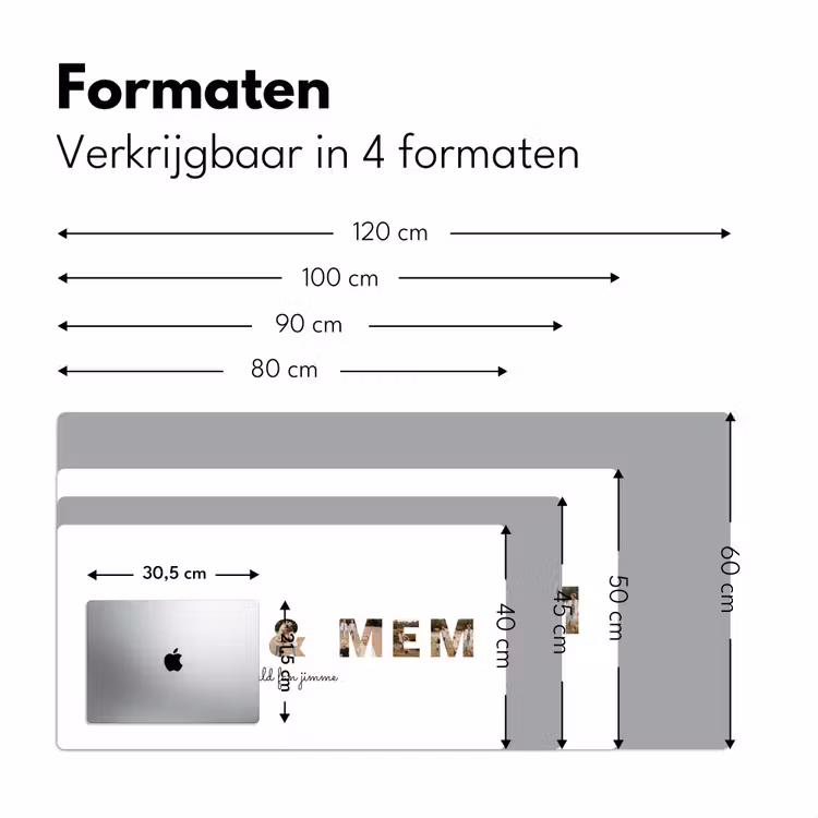 Gepersonaliseerde bureau onderlegger - Heit & Mem - Lettercollage — 8