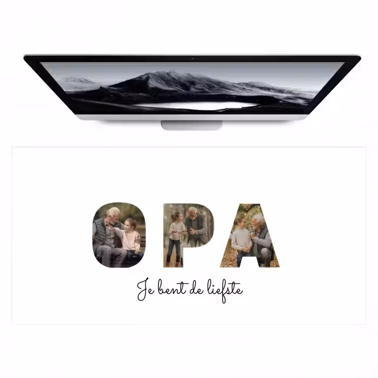 Gepersonaliseerde bureau onderlegger - Opa - Lettercollage — 1