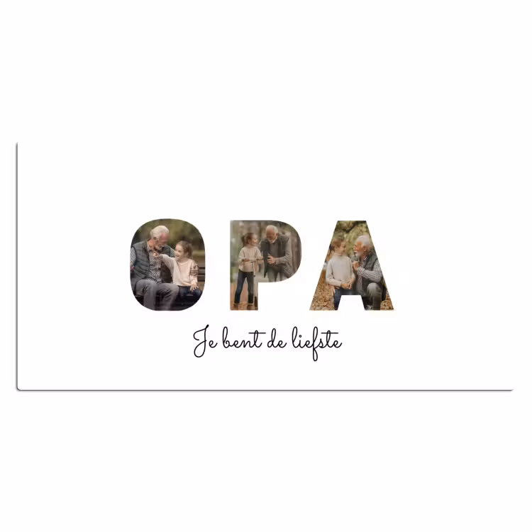 Gepersonaliseerde bureau onderlegger - Opa - Lettercollage — 2