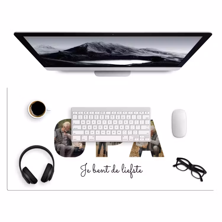 Gepersonaliseerde bureau onderlegger - Opa - Lettercollage — 4