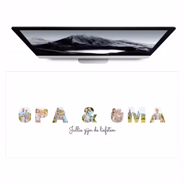 Gepersonaliseerde bureau onderlegger - Opa & Oma - Lettercollage — 1