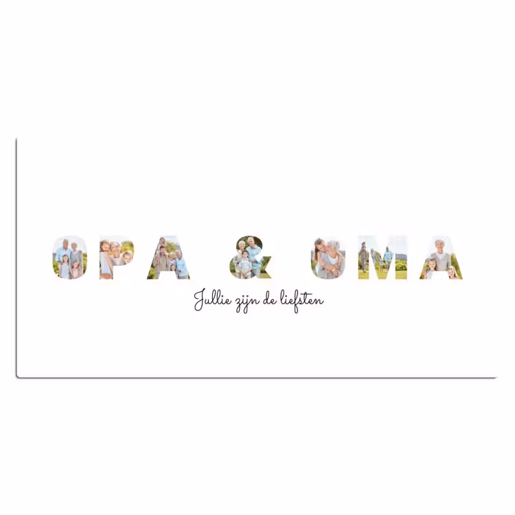 Gepersonaliseerde bureau onderlegger - Opa & Oma - Lettercollage — 2