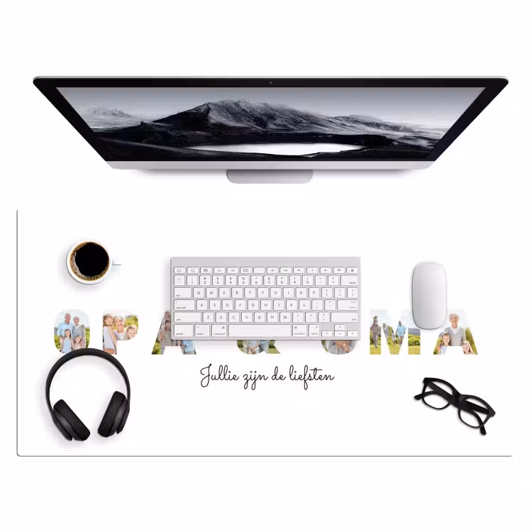 Gepersonaliseerde bureau onderlegger - Opa & Oma - Lettercollage — 4