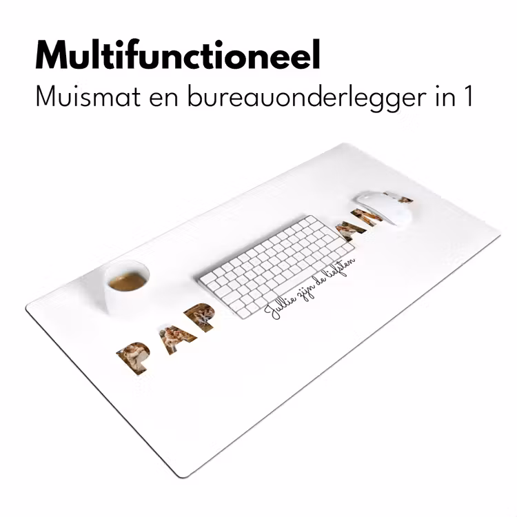 Gepersonaliseerde bureau onderlegger - Papa & Mama - Lettercollage — 7