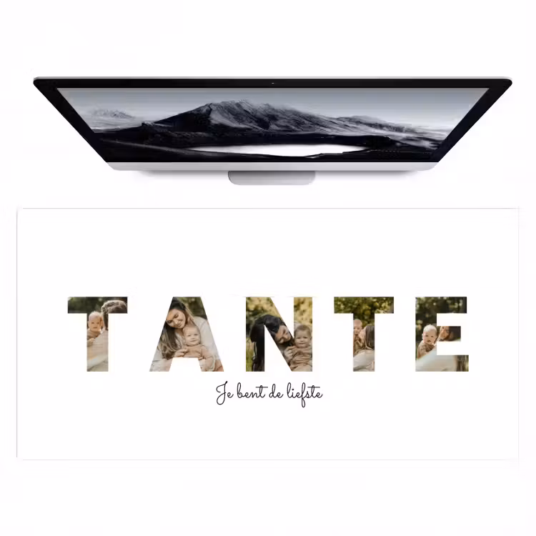 Gepersonaliseerde bureau onderlegger - Tante - Lettercollage — 1