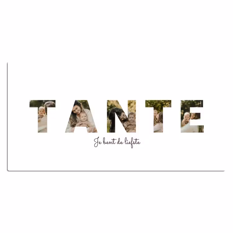 Gepersonaliseerde bureau onderlegger - Tante - Lettercollage — 2