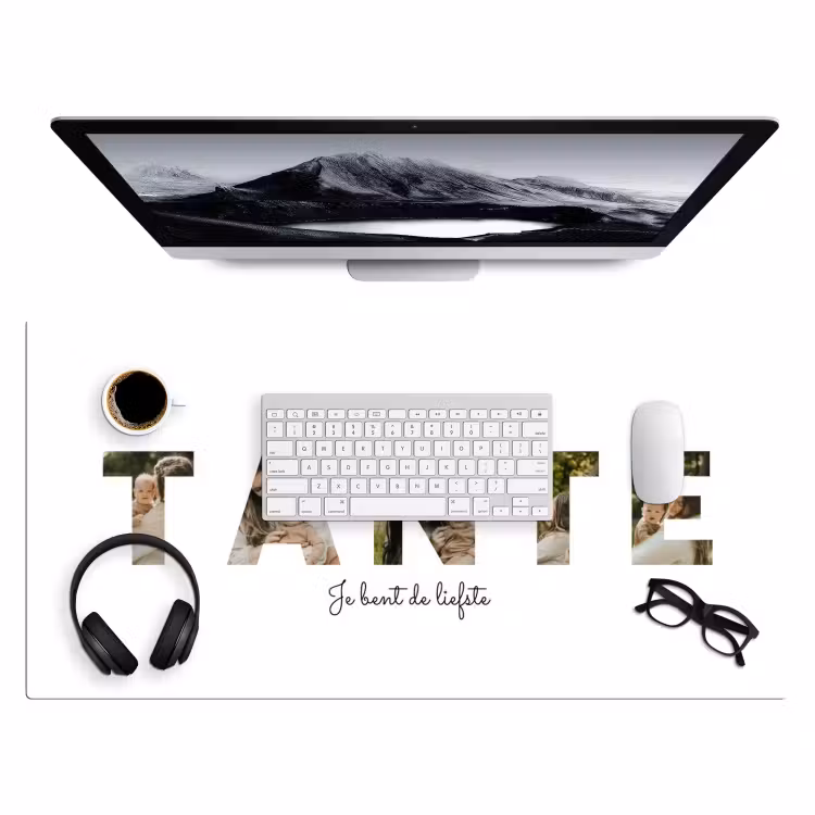 Gepersonaliseerde bureau onderlegger - Tante - Lettercollage — 4