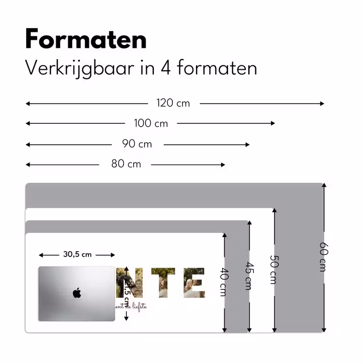 Gepersonaliseerde bureau onderlegger - Tante - Lettercollage — 8