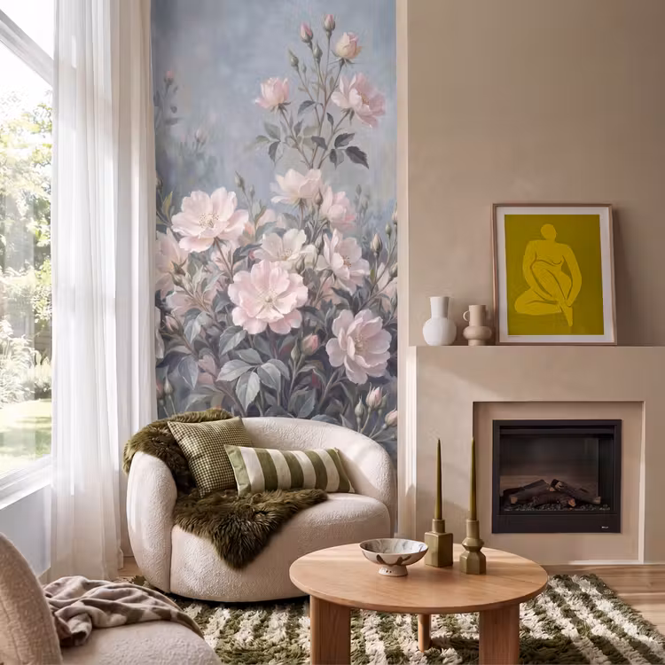 Behang - Rozen - Illustratie - Roze