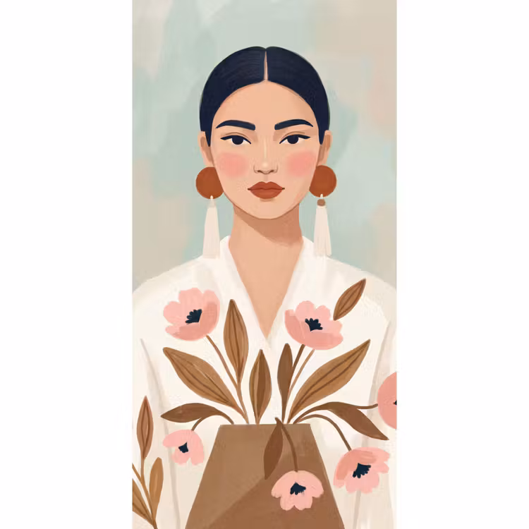 Behang - Vrouw - Kimono - Pastel — 2
