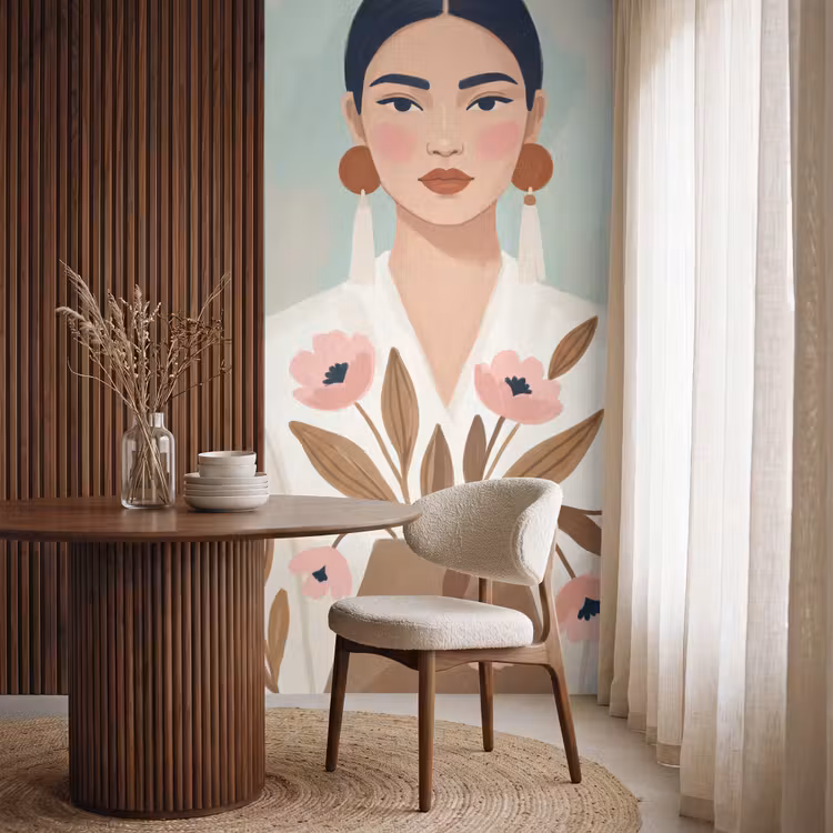 Behang - Vrouw - Kimono - Pastel — 4