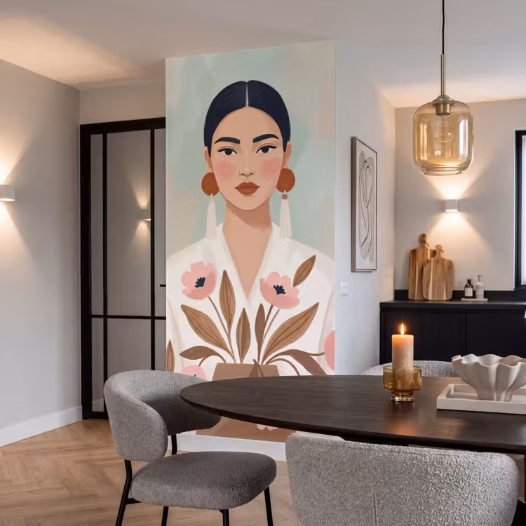 Behang - Vrouw - Kimono - Pastel — 5
