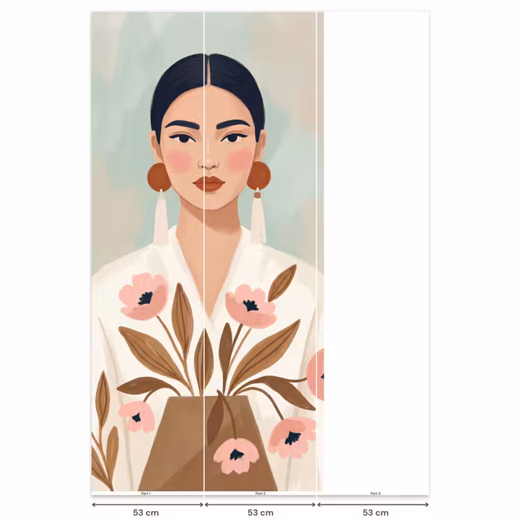 Behang - Vrouw - Kimono - Pastel — 6