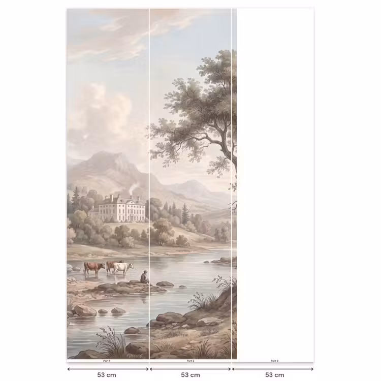 Behang - Landhuis - Rivier - Vee — 6