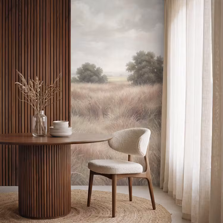 Behang - Landschap - Minimalistisch - Beige — 4