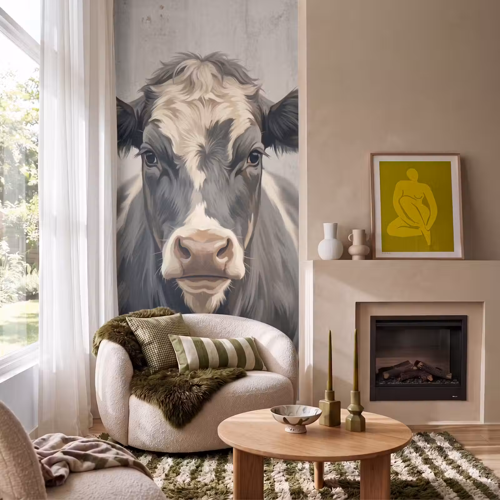 Behang - Koe - Portret - Dieren - Modern — 1