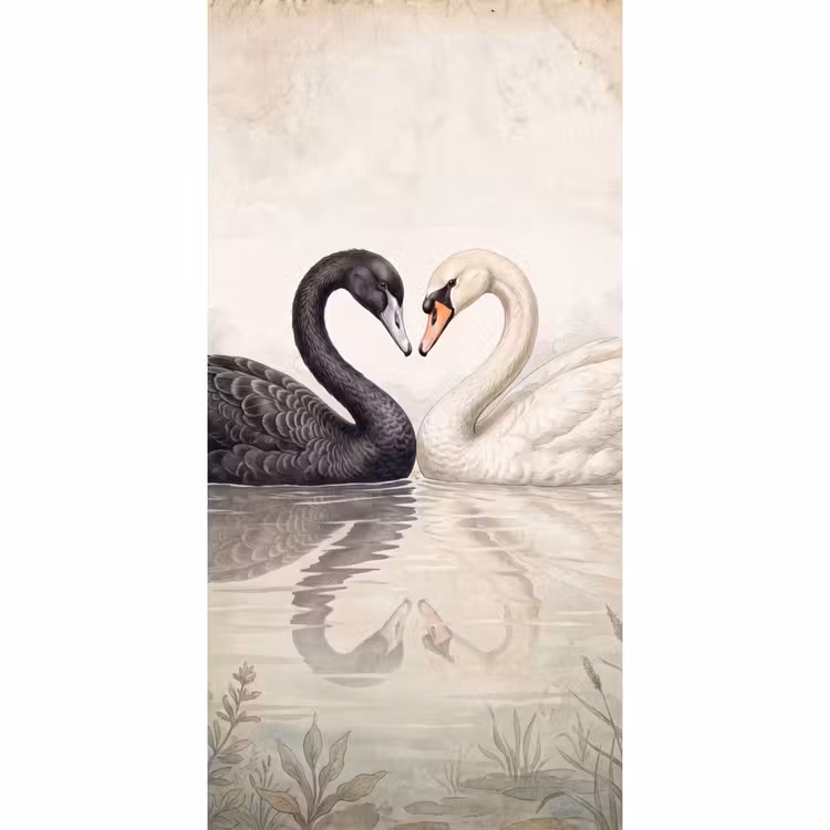 Behang - Zwanen - Hartvorm - Dieren — 2