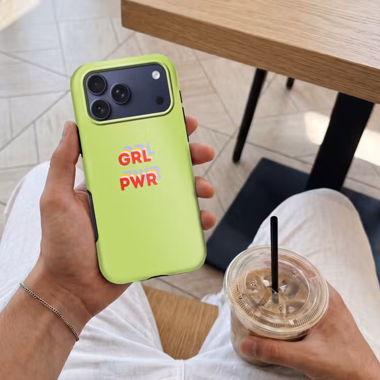 Telefoonhoesje Toughcase - Grl pwr - Groen - Rood - 3D — 4