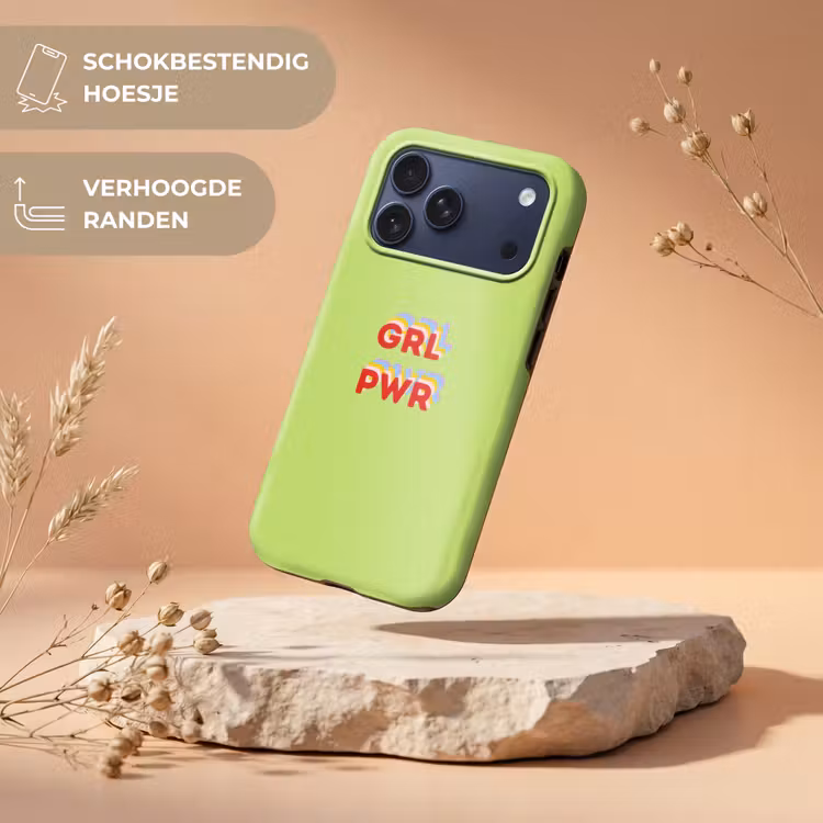 Telefoonhoesje Toughcase - Grl pwr - Groen - Rood - 3D — 5