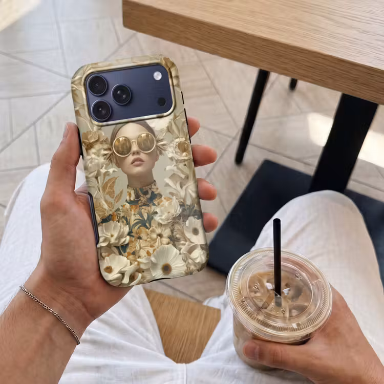 Telefoonhoesje Toughcase - Vrouw - Bloemen - Zonnebril - Wit — 4