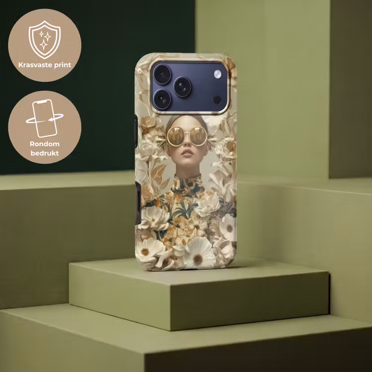 Telefoonhoesje Toughcase - Vrouw - Bloemen - Zonnebril - Wit — 7