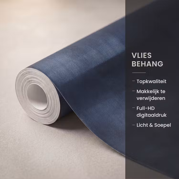 Behang - Patroon - Ruit - Marineblauw — 3