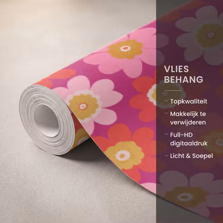 Behang - Bloemen - Retro - Kleurrijk — 3