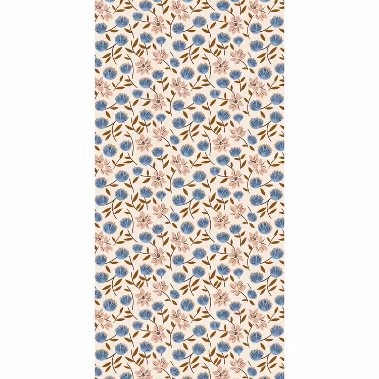 Behang - Bloemen - Wild - Blauw β 2