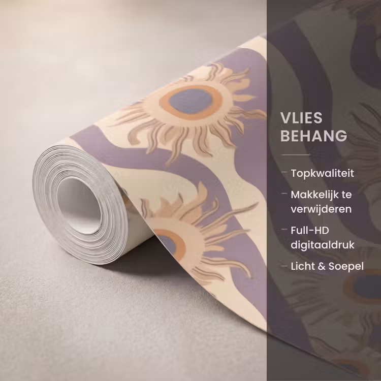 Behang - Bohemian - Vibe - Lavendelpaars β 3
