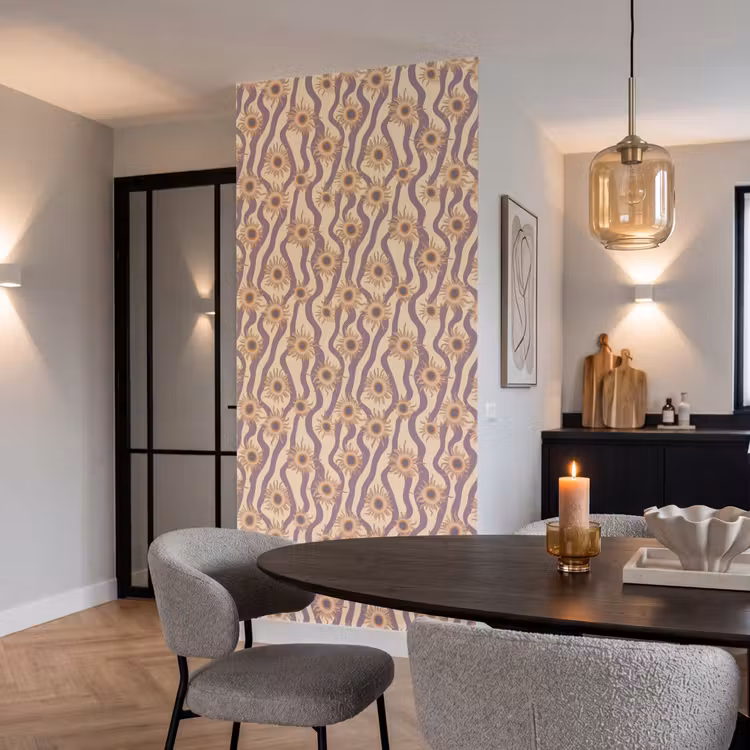 Behang - Bohemian - Vibe - Lavendelpaars β 5