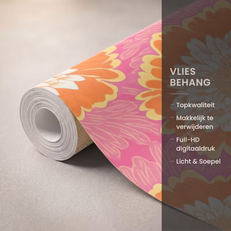 Behang - Retro - Bloemen - Kleurrijk — 3