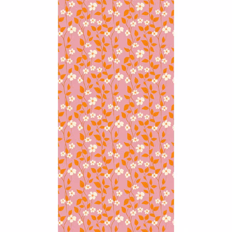 Behang - Bloemen - Patroon - Oranje — 2