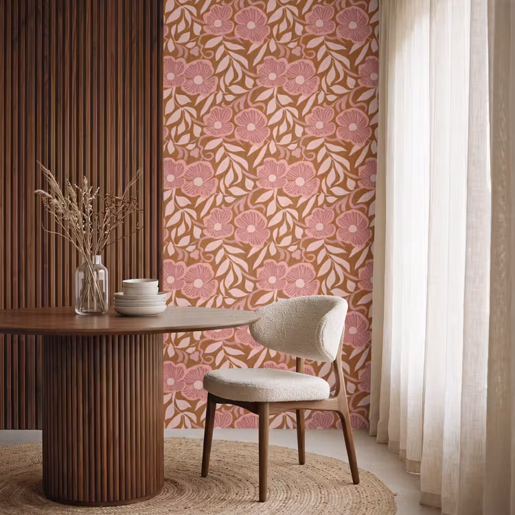 Behang - Sfeer - Bloemen - Roze — 4