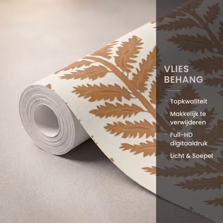 Behang - Textuur - Bladeren - Oker — 3