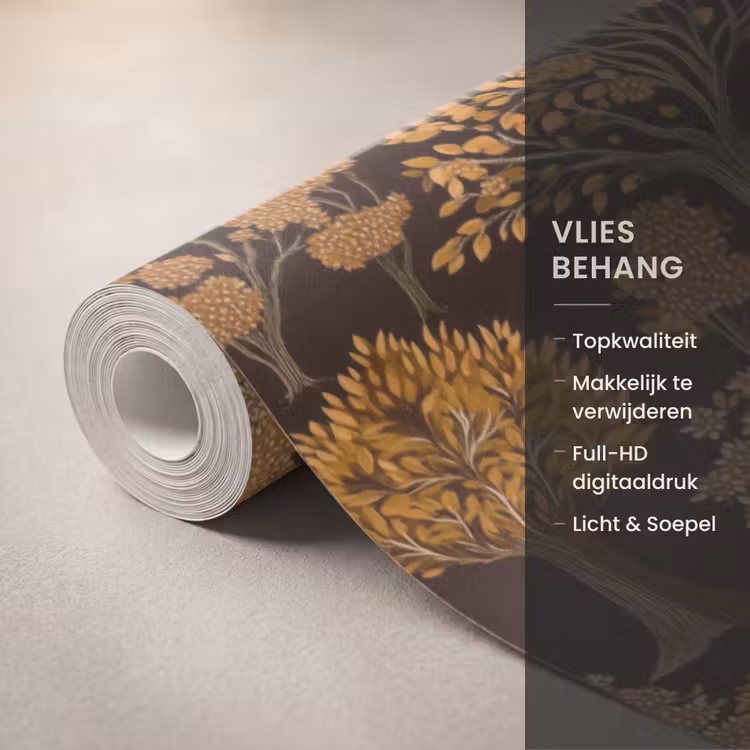 Behang - Bomen - Patroon - Bruin — 3