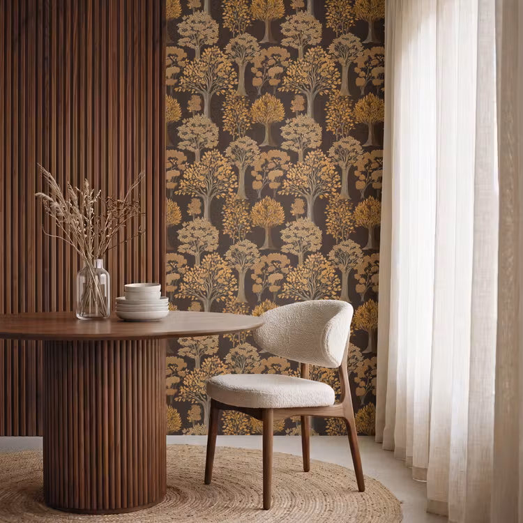 Behang - Bomen - Patroon - Bruin — 4