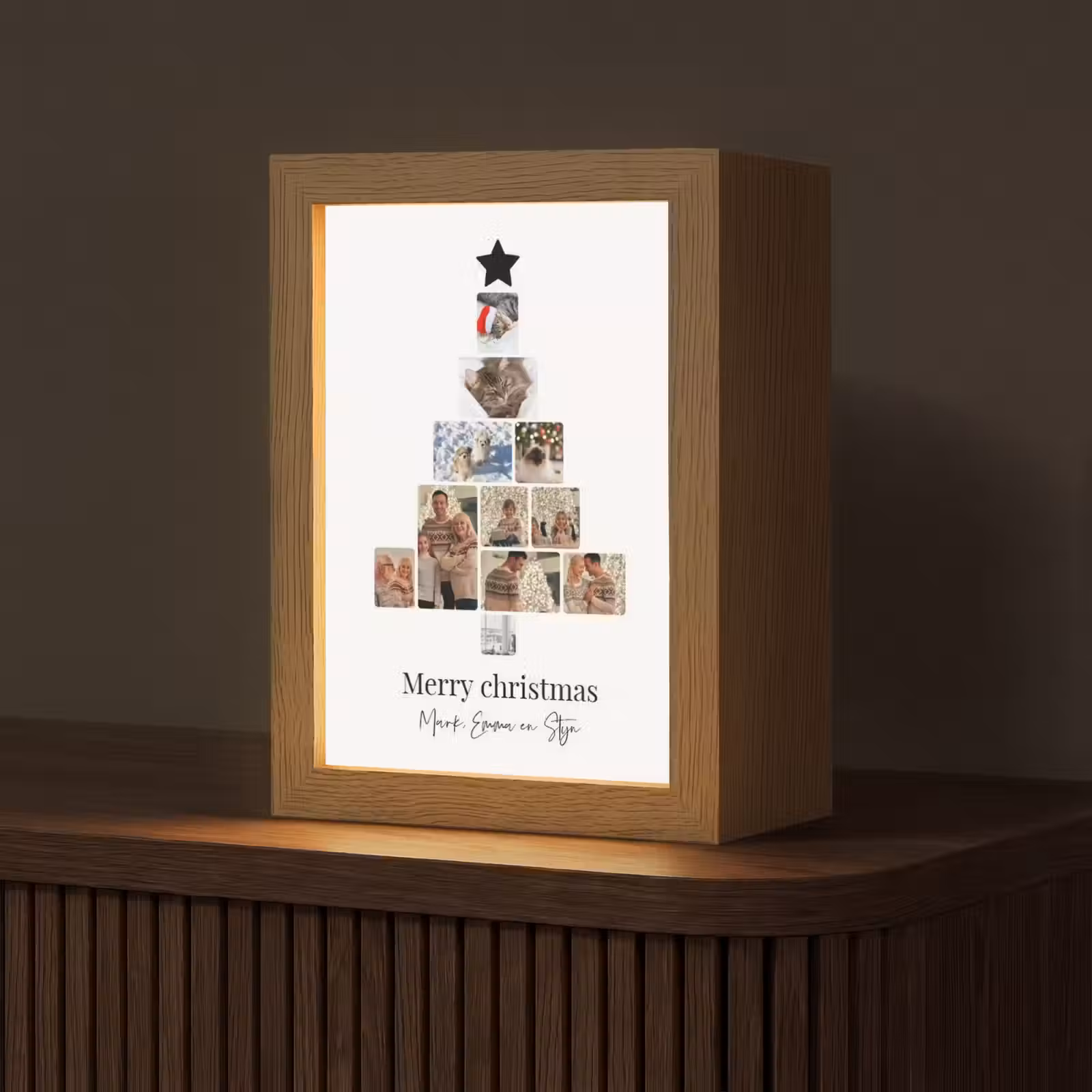 Gepersonaliseerde Lightbox - Merry Christmas - Collage — 1