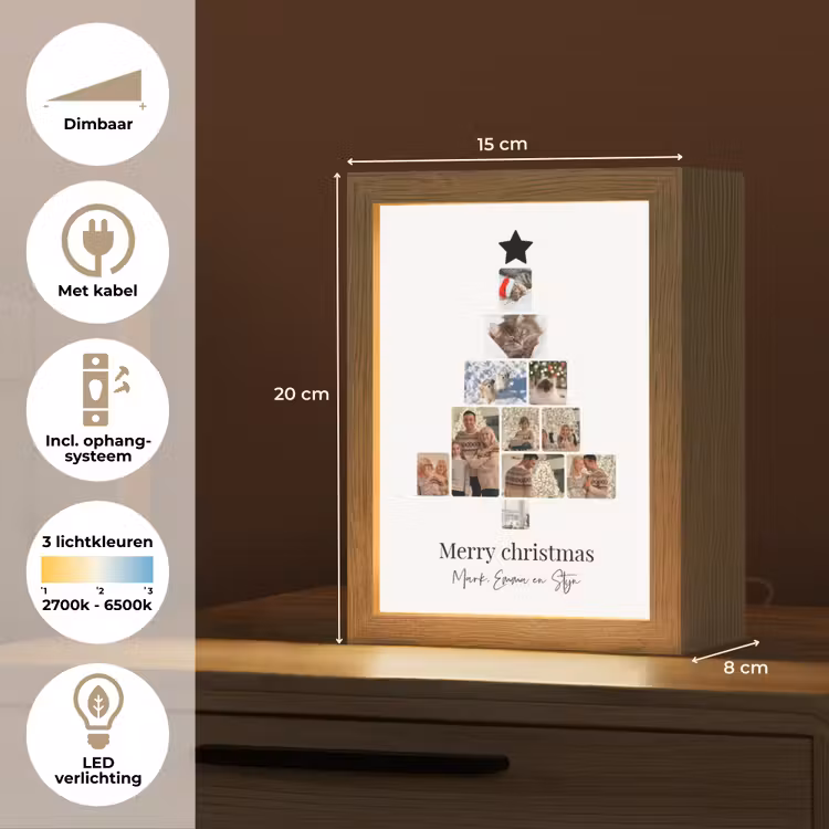 Gepersonaliseerde Lightbox - Merry Christmas - Collage — 7