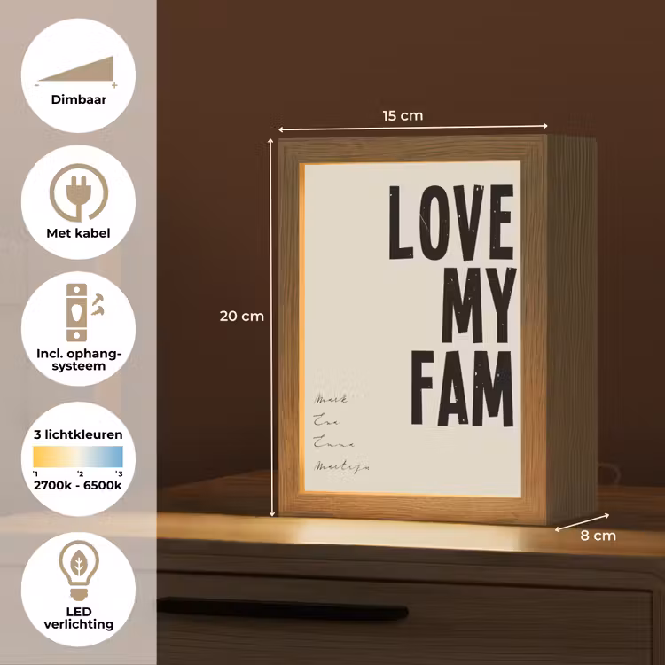 Gepersonaliseerde Lightbox - Love My Fam — 7